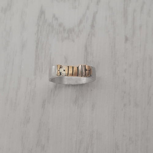 Cityscape mixed metal ring