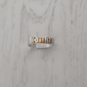 Cityscape mixed metal ring