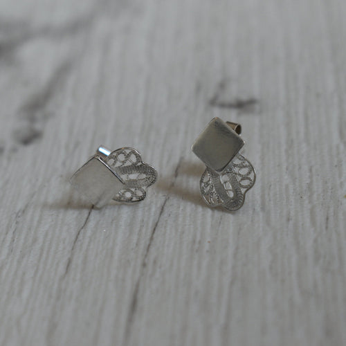 Diamond Peacock Stud Earrings